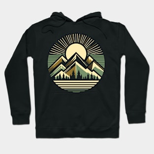 Majestic Mountains in Vintage Style Hoodie